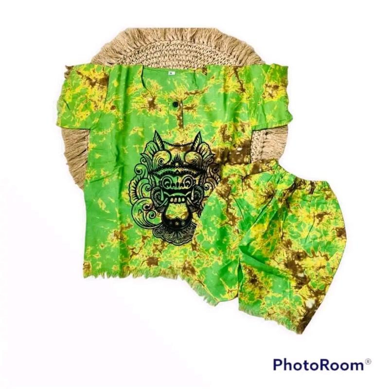 setelan baju barong bali anak / usia 7-9 tahun size XL / lengan pendek fashion anak 1