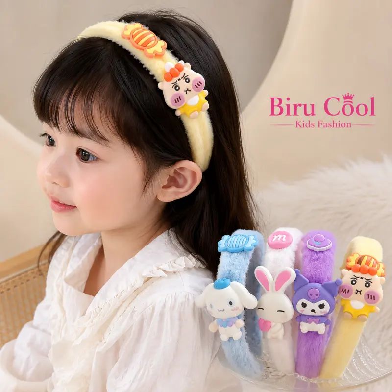 Biru Cool Kids Fashion Bando Anak Plush Kartun Beruang Stroberi Lucu, Banyak Model, Banyak Pilihan Warna, Lembut, Gemas, Nyaman Dipakai