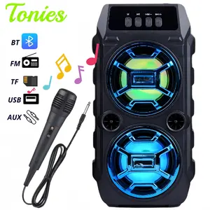 Tonies-666Speaker bluetooth karaoke free mic portabel speaker termurah big bass