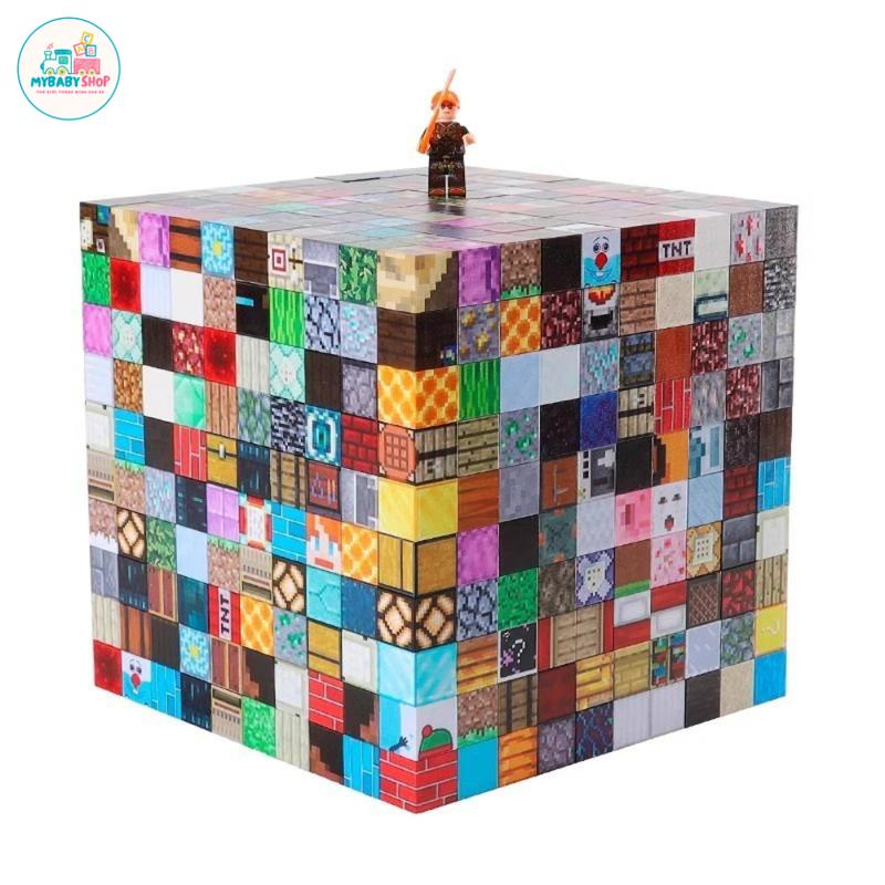 Minecraft Nam Châm Đồ Chơi Sáng Tạo – Khối Nam Châm Minecraft Xây Dựng Thành Phố 3D Lắp Ráp DIY