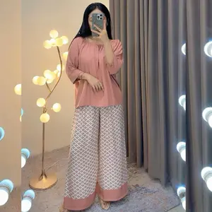 One Set Cassandra Bahan Rayon Premium Busui Setelan Atasan Bawahan Celana kulot Panjang Tebal Nyaman