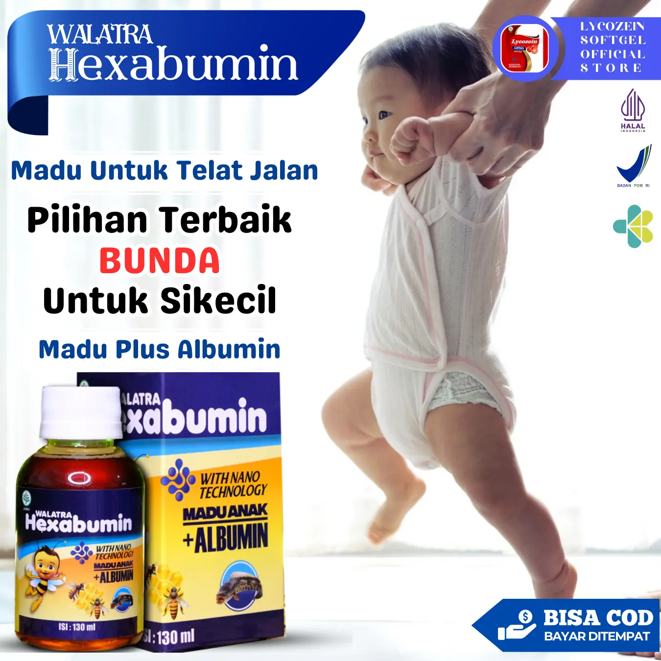 Hexabumin Madu Plus Albumin Solusi Anak Terlambat Jalan Herbal Tanpa Efek Samping