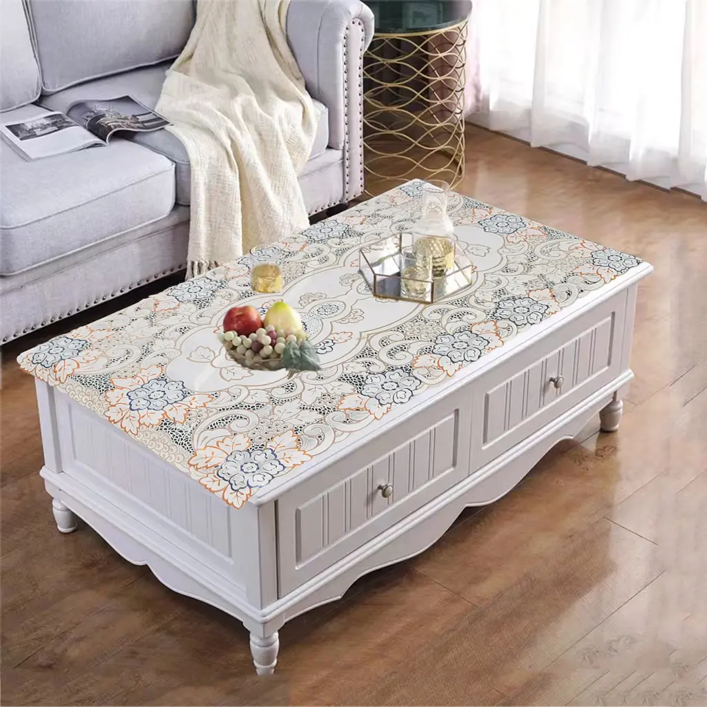 Taplak Meja Tamu Glossy PVC Tahan Air Oilproof Cover Meja Table Mat 60x100