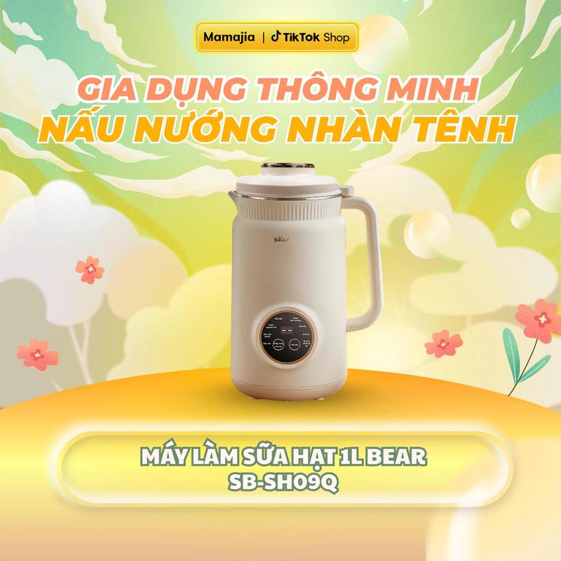 (Có Ảnh Thực Tế ) Máy Làm Sữa Hạt 1L Bear Đa Năng Công Nghệ Nấu 3 Chiều Nhuyễn mịn, Hiệu Năng , Giảm Tiếng Ốn SB-SH09Q