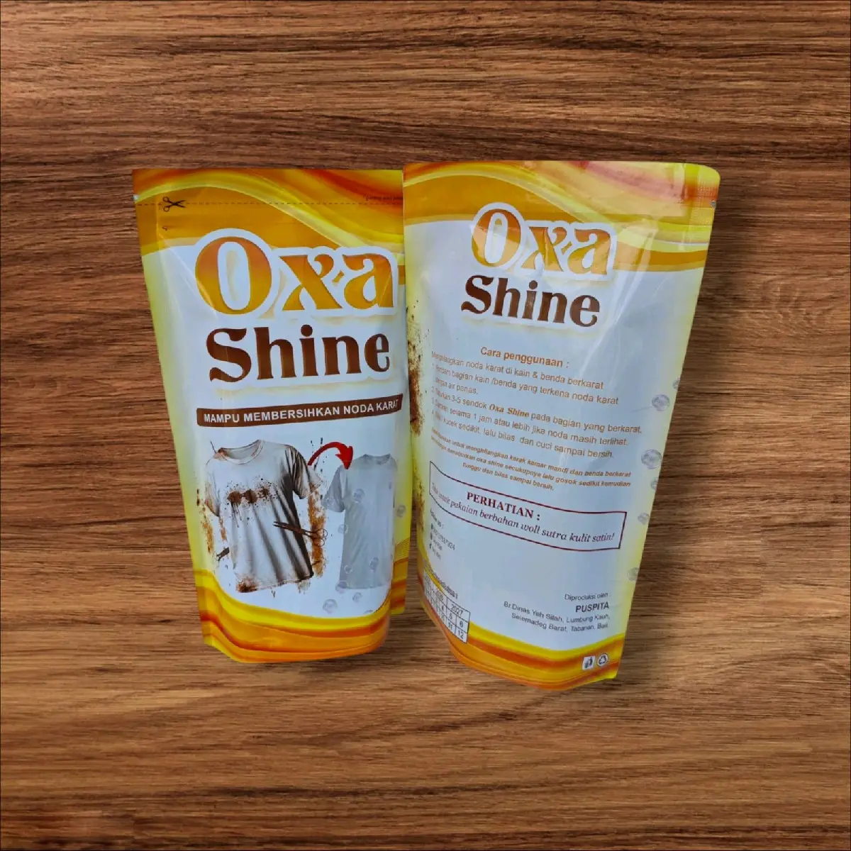 oxa shine penghilang noda karat pada pakaian benda logam , noda kerak pada keramik dan lumut