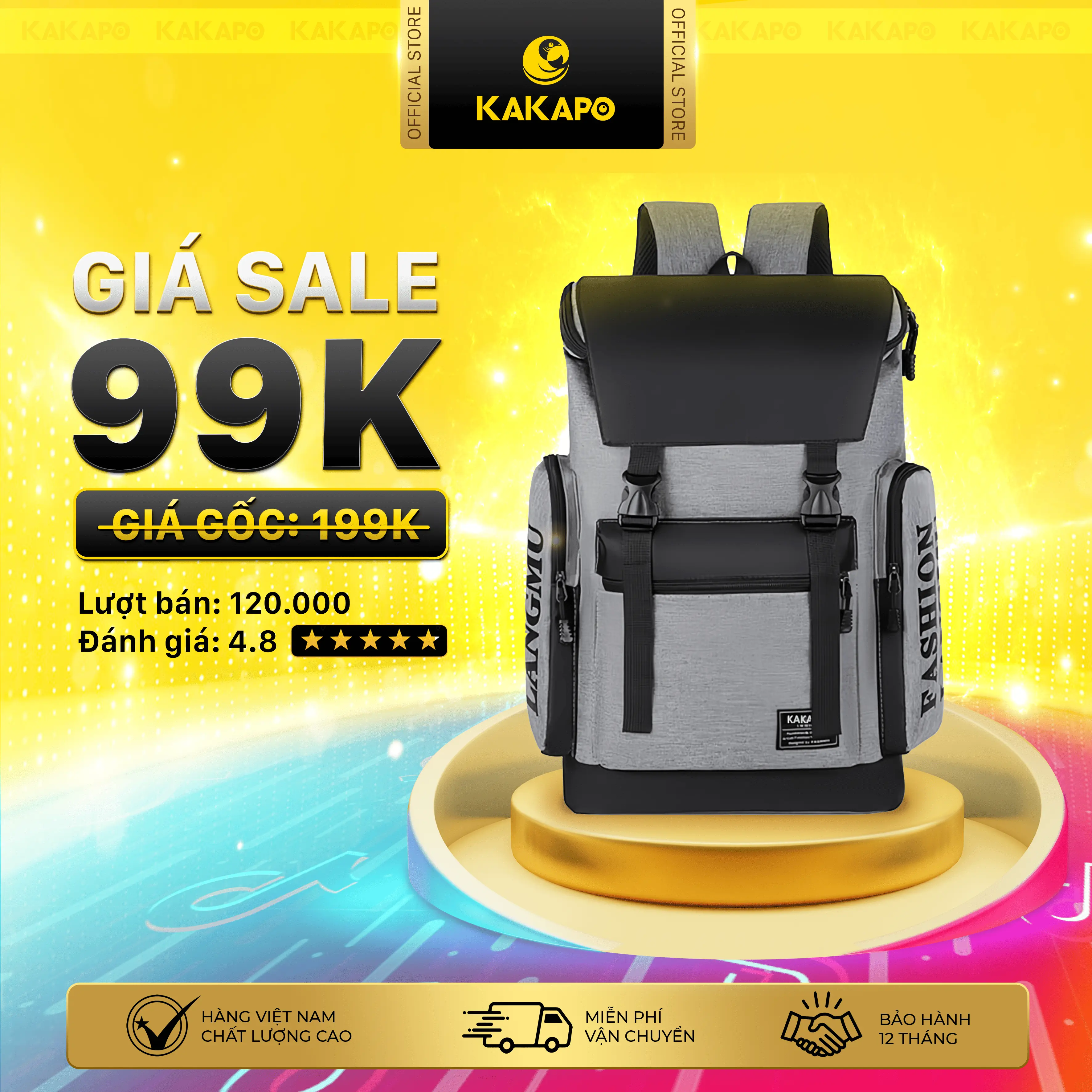 Balo Thời Trang Phong Cách Hàn Quốc Unisex Kakapo Bl041 Backpack Đeo Vai