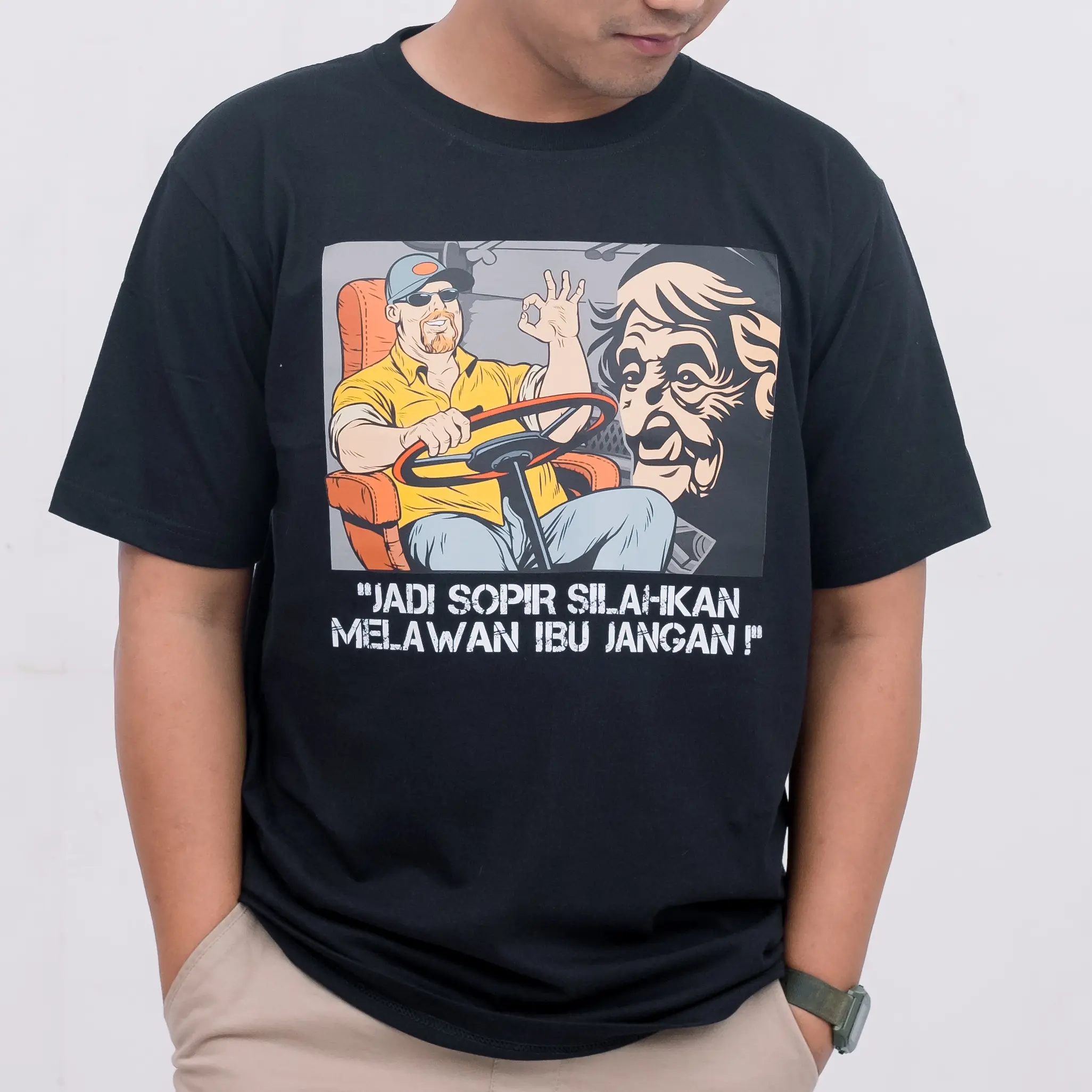 Kaos Sopir Ingin Melihat Ibunya Tersenyum Katun Combed