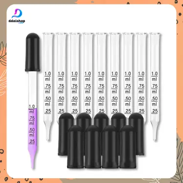 Pipet Kaca Tetes Minyak Essensial Aroma Terapi  Parfum Percobaan Sains 1ml 4