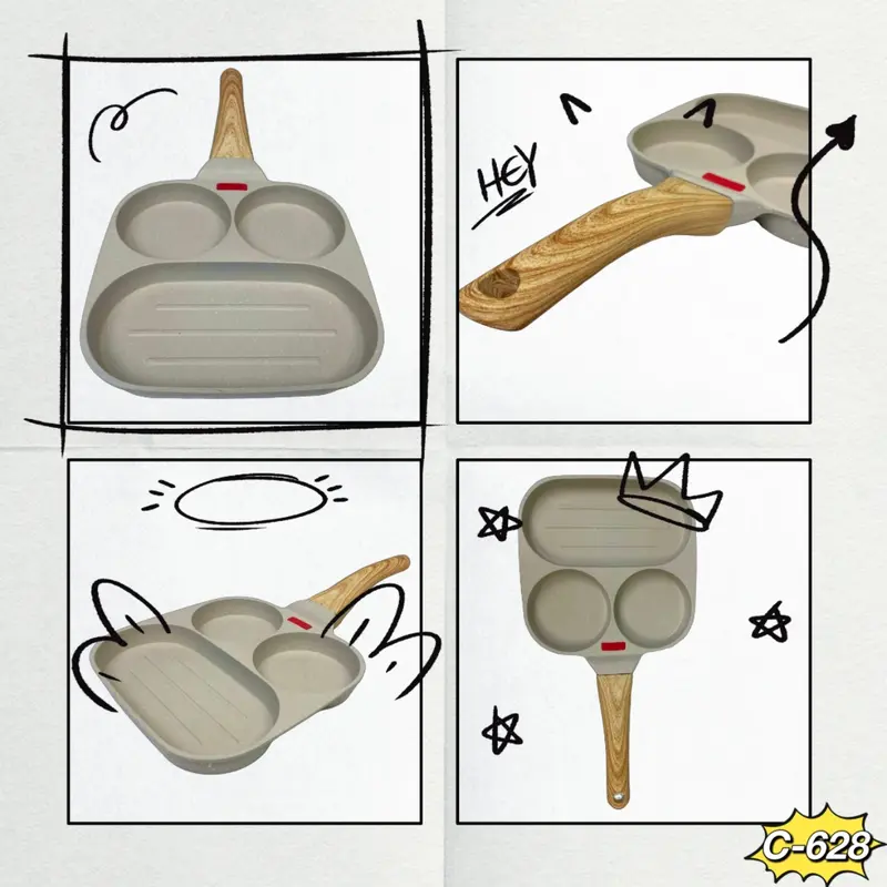 CMC[COD]Pancake Egg Omelet Frying Pan / Panci Grill Steak Daging Cetakan Telur / Hamburger Maker Breakfast C-628 8