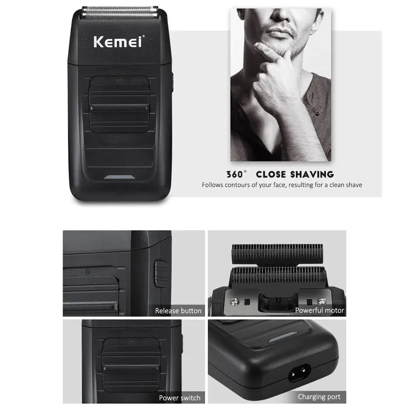 Paling Murah - Original Cukuran Rambut Kemei KM 1102 / KM 2024 Shaver Alat Cukur Kumis Jenggot Brewok Recharger 4