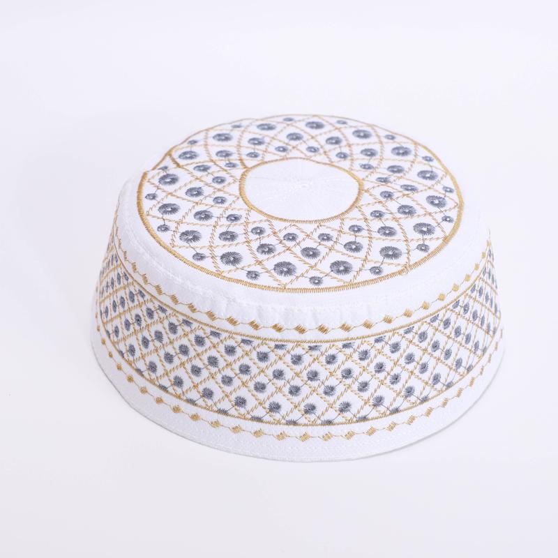 Topi Solat Lelaki Muslim, RIMAIRE, Topi Bersulam Rata, Saiz M Kopiah 1