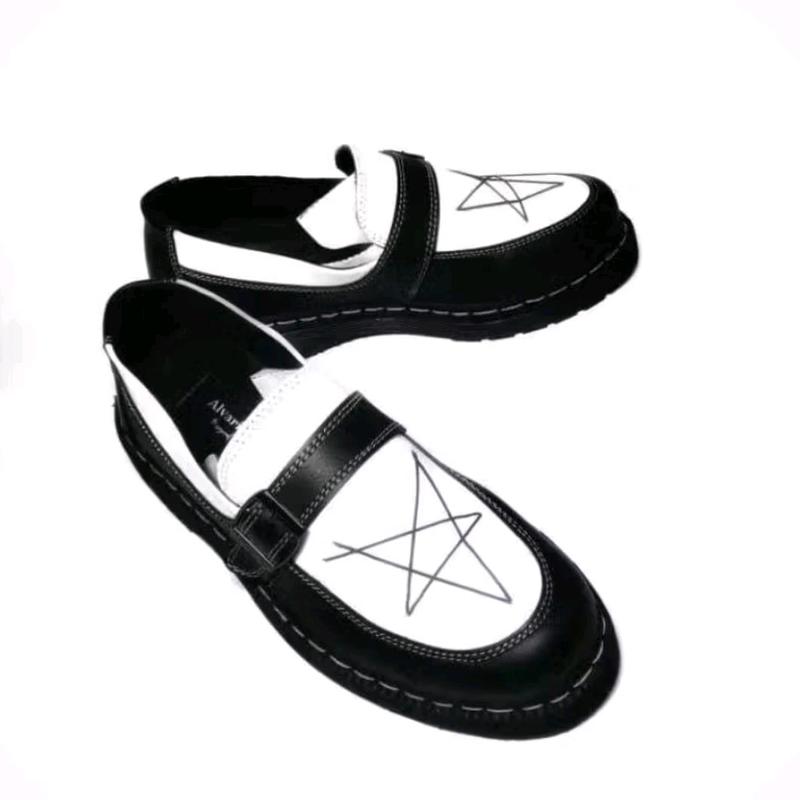 Sepatu Jhon Docmart Casual Formal Shoes Pria Pantofel Kerja Hitam Fantofel Wanita Karet 1