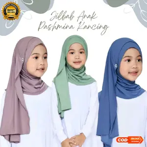 Paket Super hemat isi 3pcs 40K Jilbab Anak Pashmina kancing Kerudung anak Jersey premium Umur 2-8 tahun Instan Muslim Nyaman