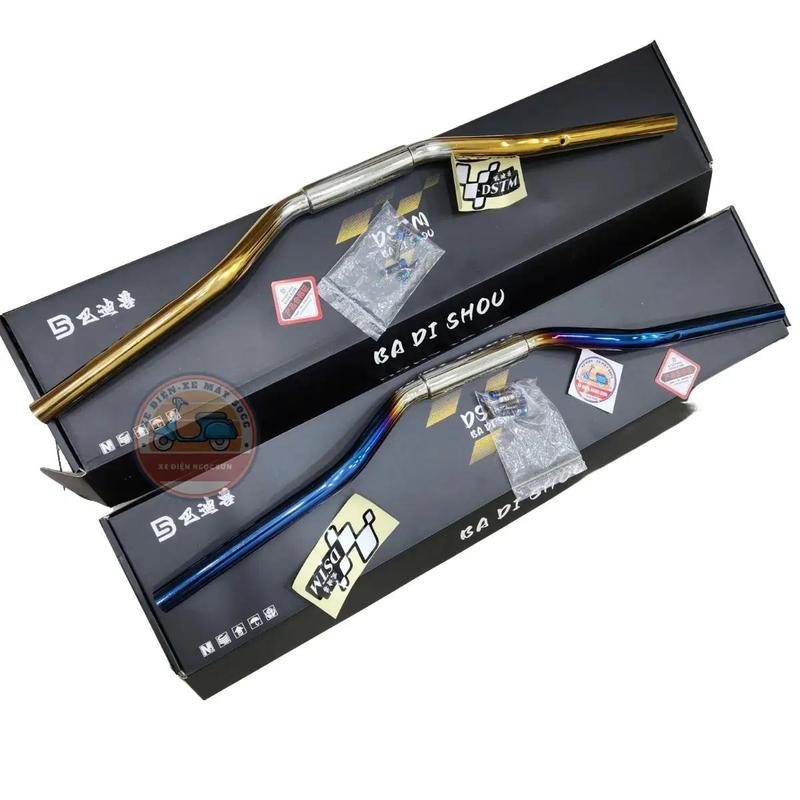 Ghi Đông 28mm DSTM Buddy Beast Mavericks màu Titan và Vàng dành cho xe điện tặng 4 ốc Titan