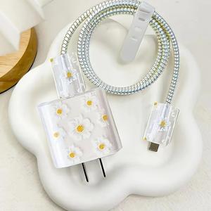 Funda Protectora para Cargador con Correa de Silicona, Organizador de Cable de Carga, Accesorios para iPhone, Protege el Cargador y Cables de Datos