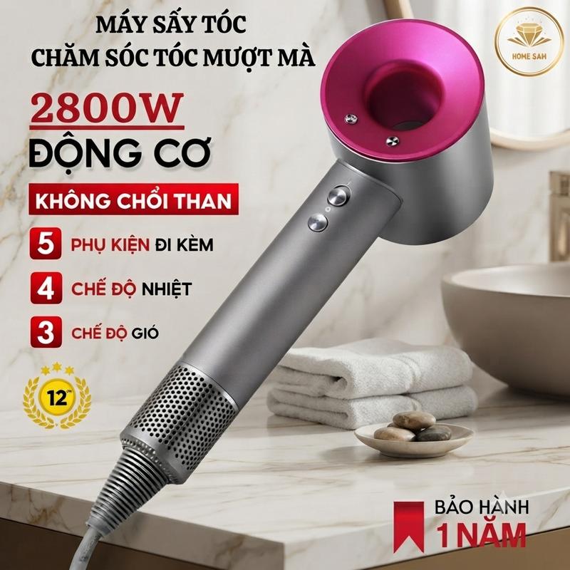 [Bảo Hành 12 Tháng] Máy Sấy Tóc 2 Chiều Nóng Lạnh, Máy sấy tóc Salon 3 Chế Độ Sấy, Công Suất Lớn, Kiểm Soát Nhiệt Thông Minh, Chăm Sóc Tóc Mượt Mà
