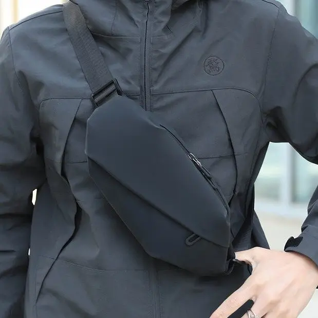 Túi Đeo Ngực Phong Cách Tối Giản Cho Nam, Túi Đeo Chéo Nylon Chống Thấm Nước Cho Bé Trai, Thể Thao Ngoài Trời, Đạp Xe, Gói Thắt Lưng, Thiết Kế Thời Trang, Túi Đựng Điện Thoại Di Động Túi Bao Tử