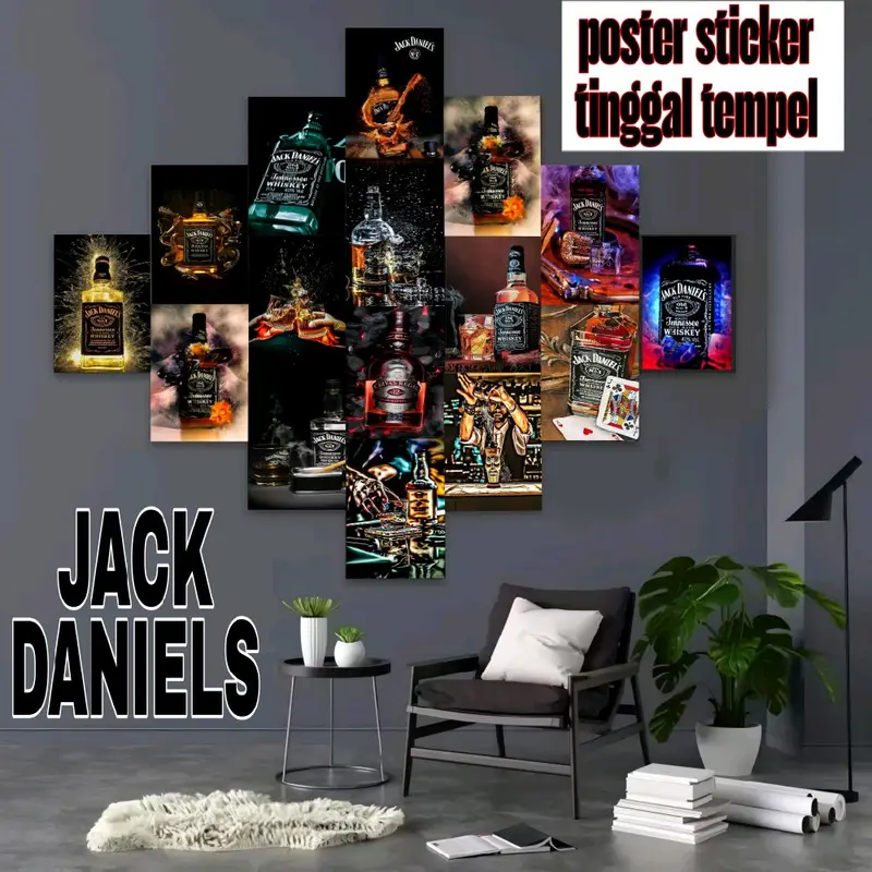 POSTER STICKER motif jack daniel's BAHAN STICKER UK A6, A5, A4 50pcs /POSTER STICKER/ HIASAN DINDING/ KERTAS CHROMO / STICKER KEREN 0