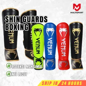 Venum Shin Guard Boxing Muay Thai MMA – Pelindung Kaki Tebal Anti Benturan untuk Dewasa & Anak