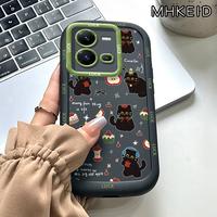Gambar MHKEID Casing Hp untuk VIVO V25 5G V25E Case Pola Kucing hitam Kasing kepulan krim Silikon Softcase Casing - Gaya1, VIVO V25 5G dari MHKEID MALL Kab. Tangerang 4 Tokopedia