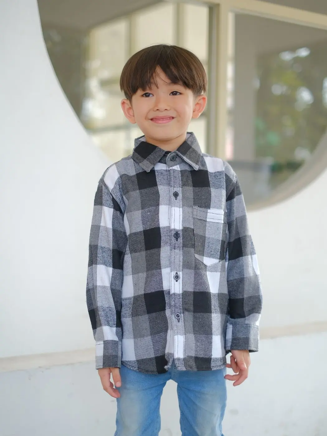 Kemeja Flanel Anak Laki Laki dan Anak Perempuan 5-14 Tahun Motif Kotak Terlaris Korean Kids