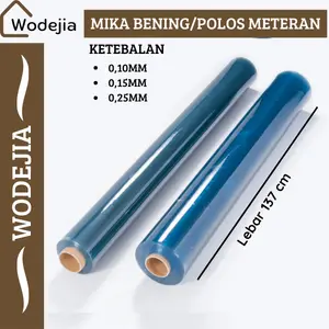 [Wodejia] Plastik Mika Bening/Polos Lebar 137cm Cover Taplak Meja Bening Tebal (0,07mm | 0,15mm | 0,25mm)