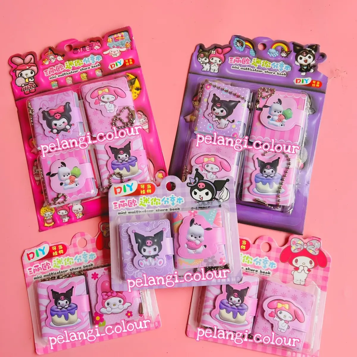 Buku Mini notes Motif Sanrio melody kuromi