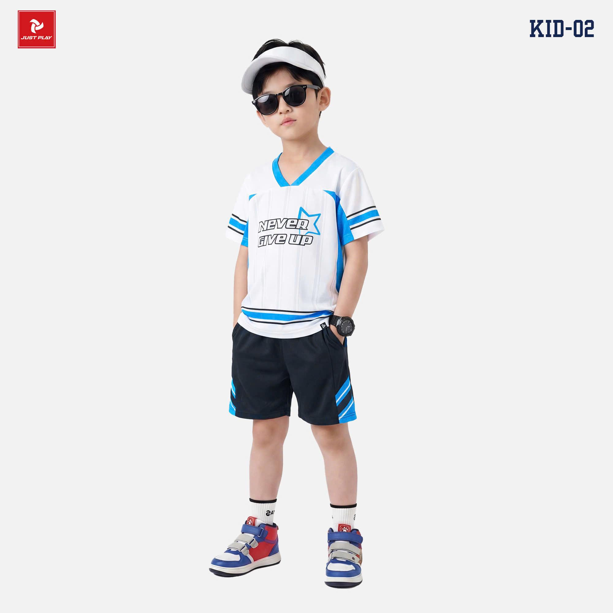 Bộ Thể Thao Trẻ Em Just Play KID02 Thun Mè Cao Cấp Thoáng Khí Thể Thao Đương Đại