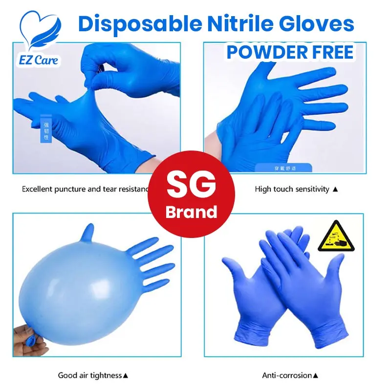 [EZ CARE ]Disposable Nitrile Gloves 9/12 inch/Powder Free/ 100pcs per box/Glove/Gloves