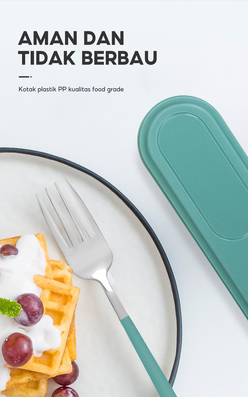 Product Introduction of OHSOME - Alba Sol Cutlery Set / Set Alat Makan / Satu Set Sendok Garpu Orange / Yellow / Green / Blue / Dark Green Kitchenware 8