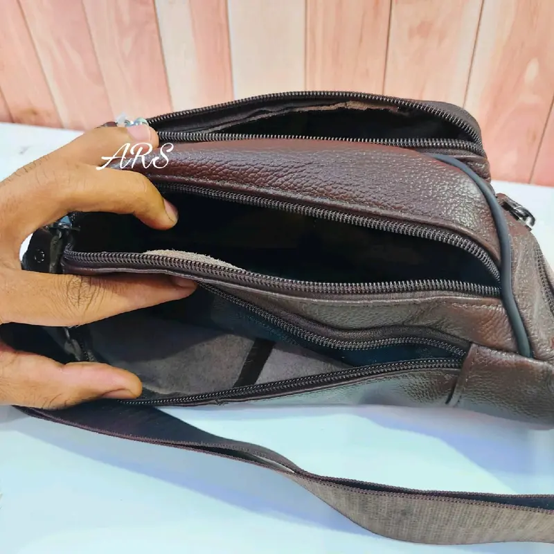 Tas kulit waistbag pria tas selempang bahu kulit asli cowok maskulin tas travel tas casual kulit sapi 7