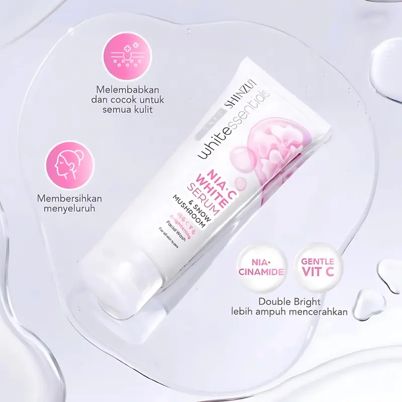 Shinzui WHITEssentials Double Brightening Facial Wash Snow Mushroom 3