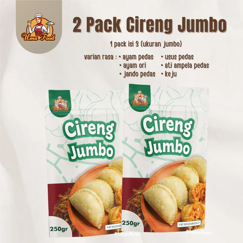 2 PACK CIRENG JUMBO UMAFOOD (ISI AYAM PEDAS/JANDO PEDAS/USUS PEDAS/ATI PEDAS/BASO PEDAS/KEJU 0