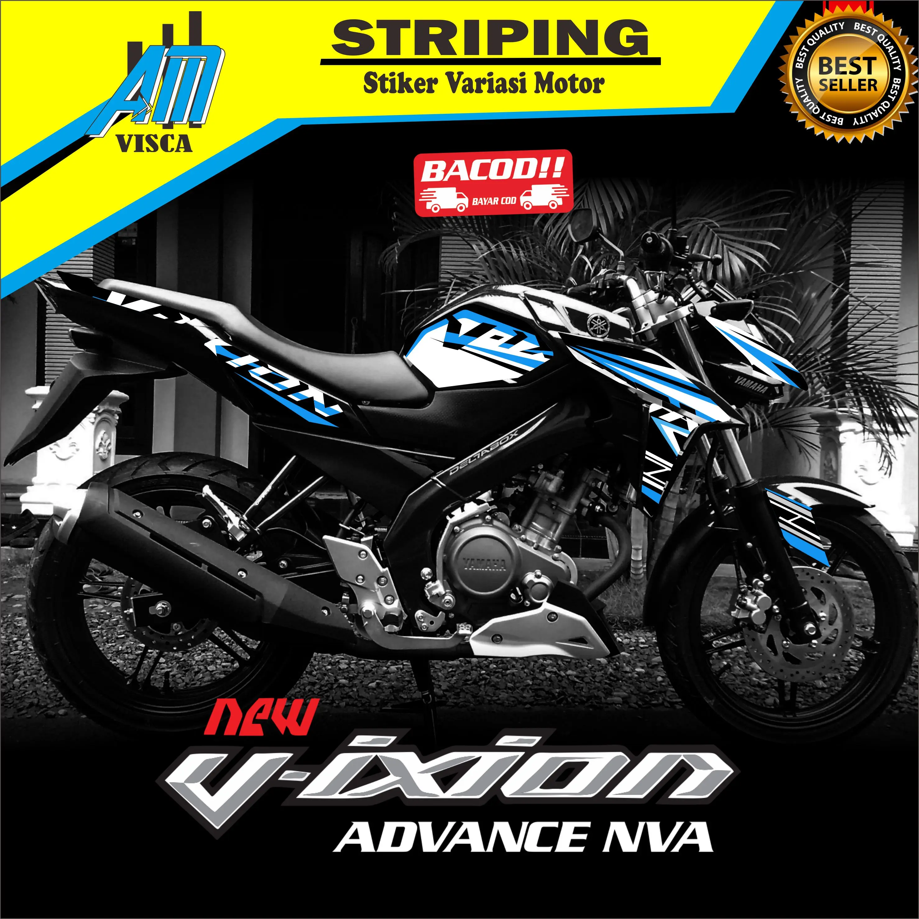 Striping Stiker Motor Vixion Advance Nva Stiker Variasi Motif Racing New Motorcycle
