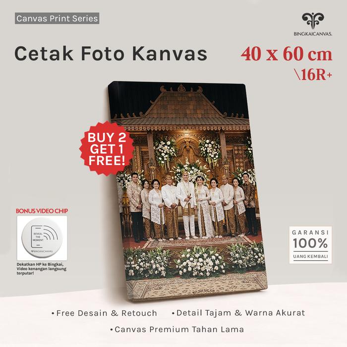 Gambar Cetak foto kanvas 40x60cm 16R/Canvas photo print + spanram dari bingkaicanvas Kota Depok Tokopedia