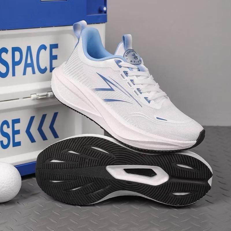 Giày Thể Thao Nam Nữ Tập Gym Aerobic Chạy Bộ Đế Nhẹ T-6668 Trắng Xanh Sneaker Sport Tập Thể Dục