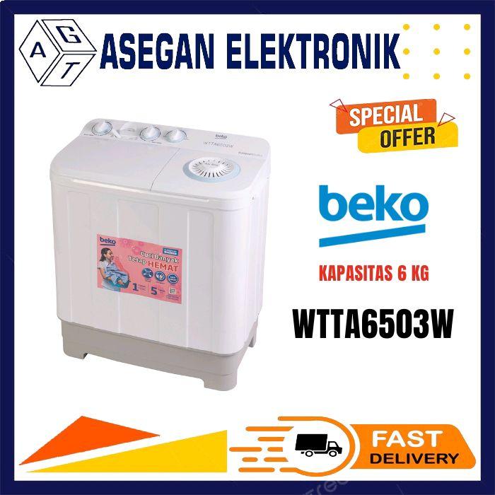 Gambar BEKO MESIN CUCI 2 TABUNG 6KG WTTA6503W TWIN TUB BEKO 6KG WTTA6503 dari Asegan Elektronik Store Kota Depok Tokopedia