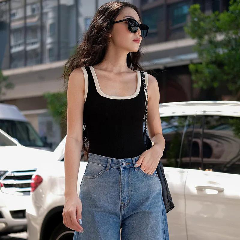 Product Introduction of Áo Jumpsuit Quần Thường Ngày Cho Nữ, Hàng Mới Về, Có Dây Đeo Và Viền Màu Tương Phản, Dáng Ôm, Thời Trang, Quần Đùi Áo Jumpsuit Quần Thường Ngày Quần Áo Tập Yoga Thể Thao 14