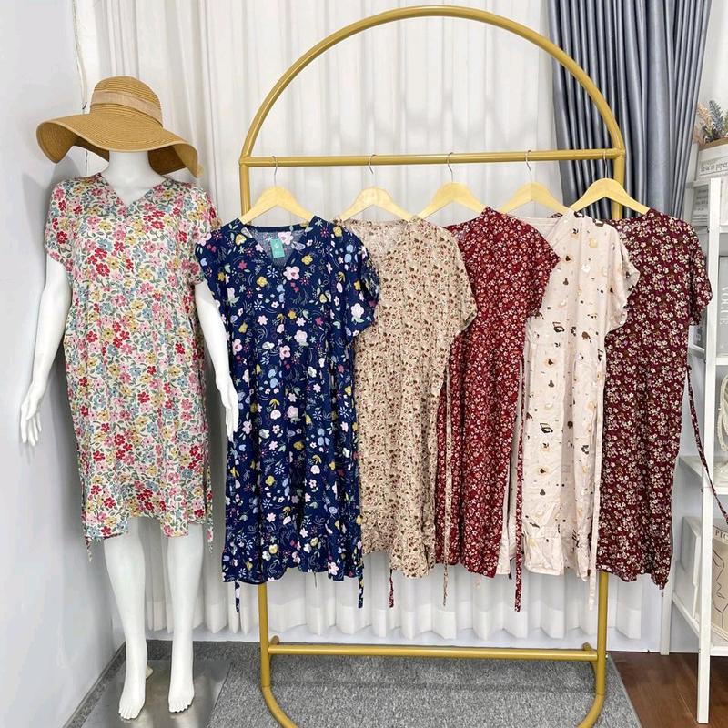 Dress RUFFEL Daster Bahan Rayon Premium Grade A FULL OBRAS DOBEL JAHITAN  Tangan Pertama Konveksi Sendiri 1