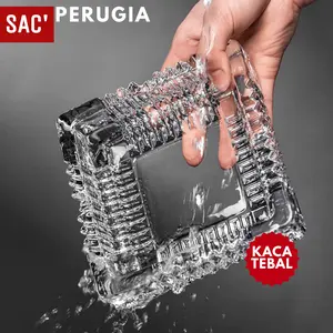 PERUGIA Asbak Kaca Kristal Mewah Estetik Aesthetic Glass Ashtray Dekorasi Pajangan Ornament Hiasan Meja Souvenir Gift