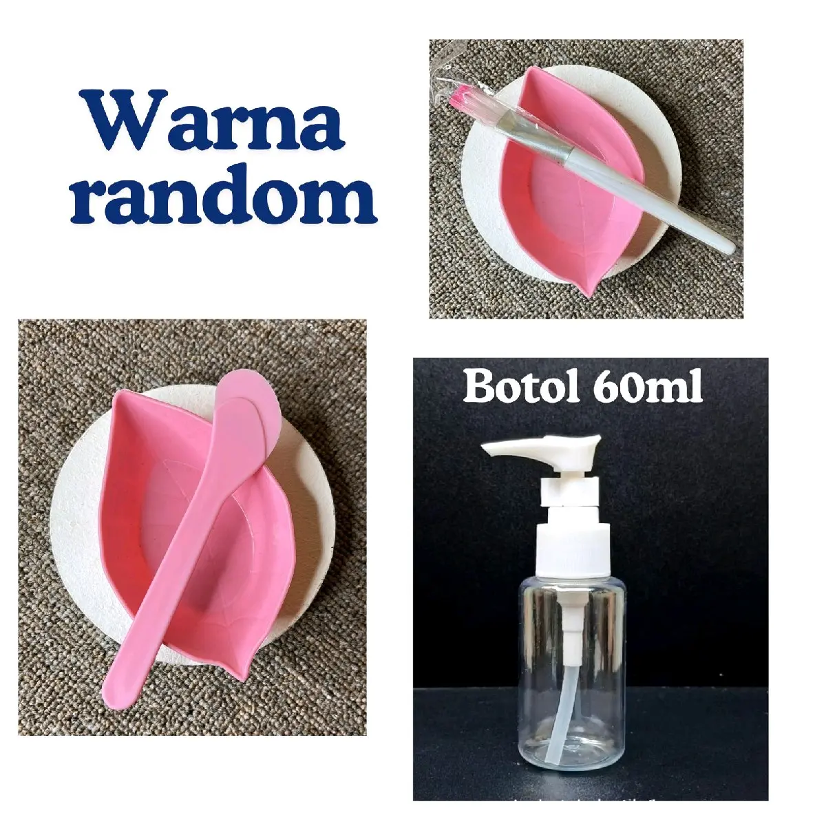 Ready 1mangkok + 1 spatula-botol pump 60ml