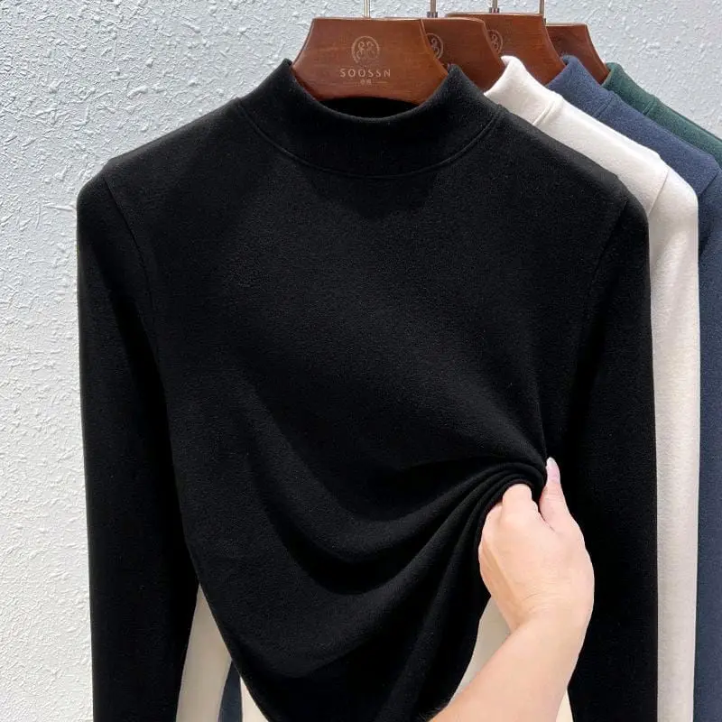 manset lengan panjang wanita Katun Dewasa Baju Nyaman Tangan Variasi Hitam Polos Dalaman Putih 0