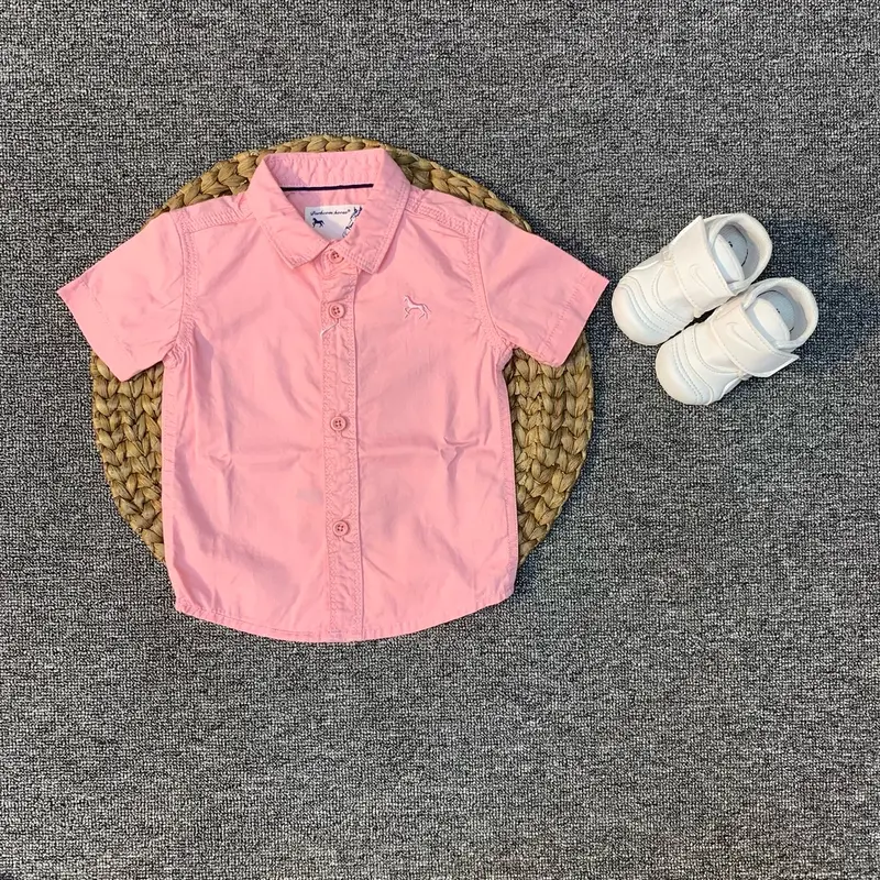 Kemeja anak laki laki / Bayi cowok import warna putih , coklat , biru , merah , pink & merah umur 6 bulan - 11 tahun 3
