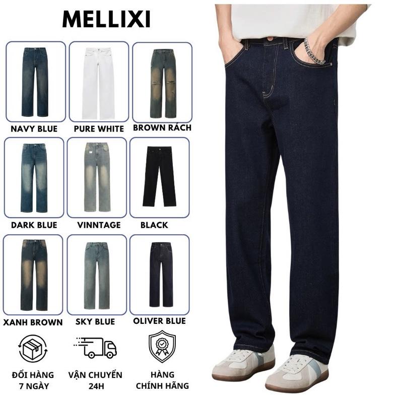  Quần Jean Suông Ống Rộng Màu Xanh Rêu nhiều màu Phong Cách Thoải Mái Trẻ Trung - Menswear MELLIXI 04 