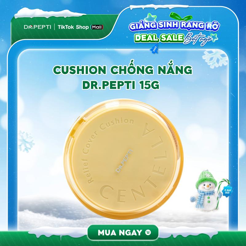 Phấn Nước Dr.Pepti Centella Relief Cover Cushion Tạo Lớp Nền Mịn Da Che Phủ Tốt Có Độ Chống Nắng Hàng Chính Hãng Hộp 14g