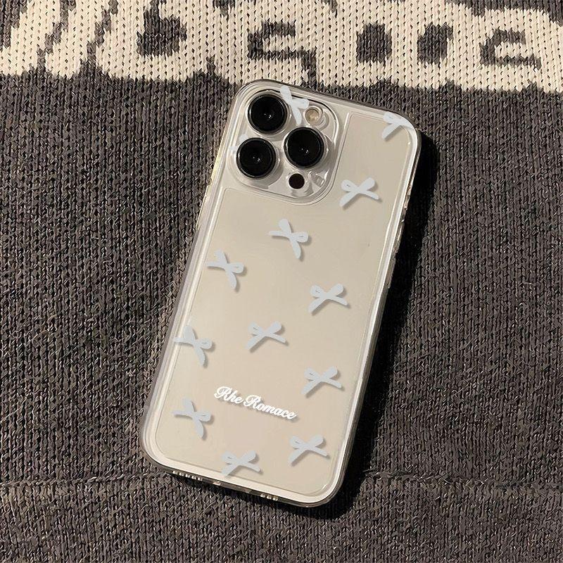 Không Ố Vàng | Ốp Lưng iPhone Hàn Quốc Nơ Trắng Minimalist Trong Suốt Chống Sốc TPU Mềm Bảo Vệ Camera Cho iPhone 13 14 15 16 Pro Max...