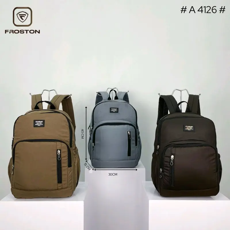 A 4126 - TAS RANSEL BACKPACK SIMPLE SEKOLAH WANITA / PRIA BEST QUALITY 1