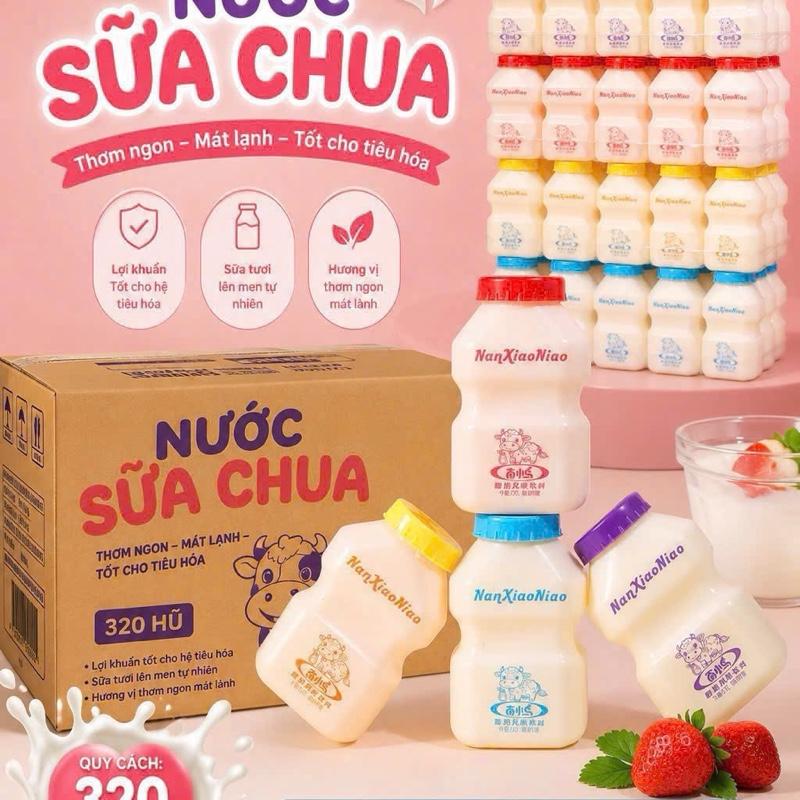Nước Sữa Chua Mini NanXiaoNiao 20 Hũ/Lốc - Vị Dâu, Xoài, Nho, Truyền Thống -…