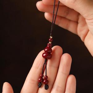 Loket Rantai Telefon Labu Nasib Cinnabar, Bekalan untuk Lelaki dan Wanita, Loket Kecil Kreatif Peribadi, Hadiah Pasangan Phone Straps Phone Charms