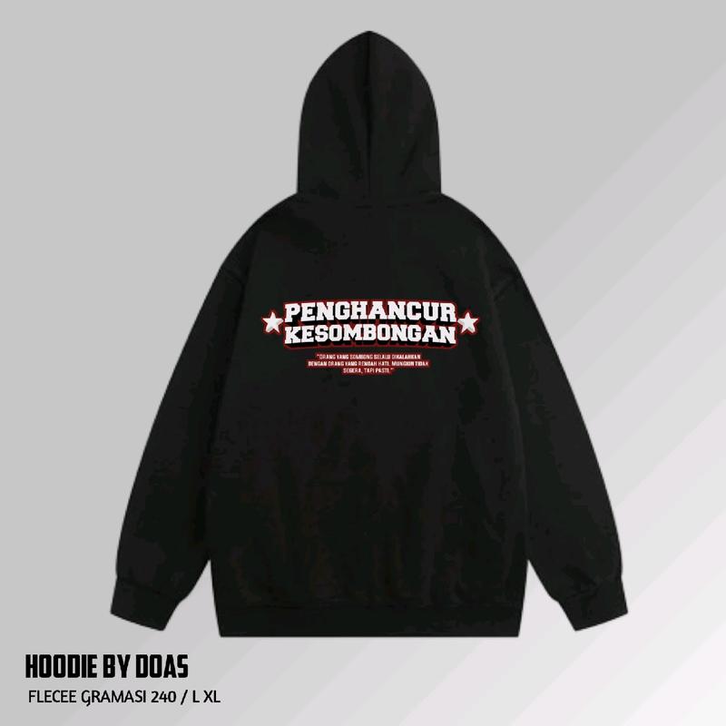Hoodie Netral Penghancur Kesombongan Terbaru Sweater Pria Wanita Distro Nyaman Panjang Unisex Fleece Hitam 2
